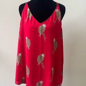 LOFT Vibrant Red Parrot Camisole
